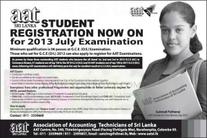 AAT Srilanka Student Registration Open for July 2013 Examination