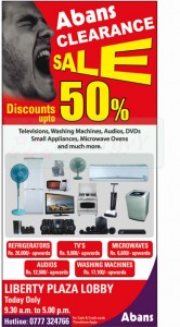 Abans 50% Clearance Sale Today Only (12th January 2013) 