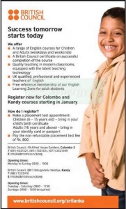 British Council English Courses – January 2013