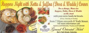 Hoppers Night with Kottu & Jaffna (Dosa & Wadde) Corner at grand oriental Hotel