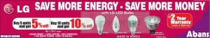 LG Energy saving LED Bulbs 5% to 10% off from Abans