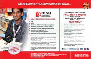 Management & Science University (MUS Malaysia)’s Colombo Degree Programmes