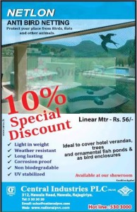 10% special Discount on Anti bird netting
