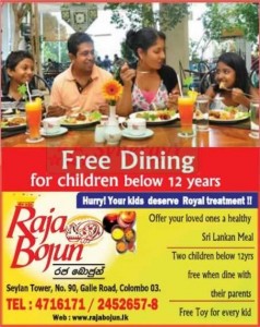 Raja Bojun – Free Dining for Children below 12 Years