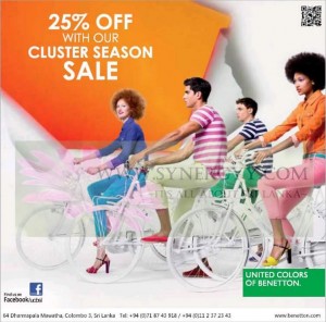 United Colors of Benetton 25% Cluster Season Sale – January 2013