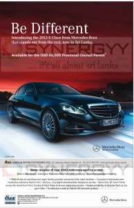 2013 E-Class Mercedes-Benz for USD 45,000 in Srilanka- for Permit holders