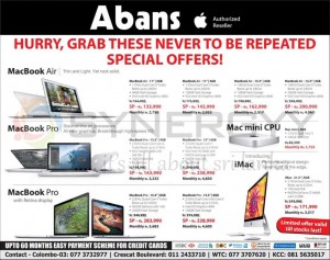 Apple MacBook Laptop Prices in Srilanka from Abans – February 2013