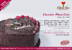 Chocolate Moist Cake for Valentine Day 2013 from Choco Luv