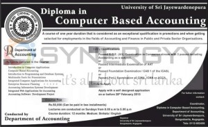 Diploma in Computer Based Accounting – University of Sri Jayewardenepura