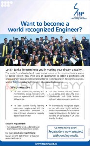 Engineering Degree in Telecommunication/ Mobile Connections/ Electronic – Srilanka Telecom