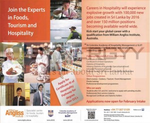 Food, Tourism and Hospitality Courses in Sri Lanka by SLIIT (Collaborations with William Angliss Institute)