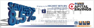 Highest interest rate from HNB Capital Saving