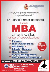 ICBT MBA Programme - March 2013 Intakes