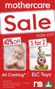 Mother care Sale Now - Discounts upto 40% now – February 2013