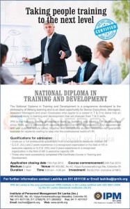 National Diploma in Training and Development – IPM