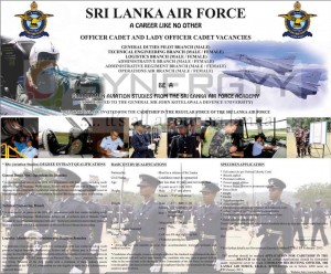 Opportunity to Join Sri Lanka Air Force and be Graduate in Aviation studies from Srilanka Air Force Academy (Accredited to the General Sir John Kotelawala Defence University)