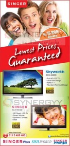Singer Lowest Price TV for Rs. 15,999.00 onwards – February 2013