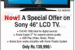 Sony 46” LCD TV for Rs. 139,990.00 – Special Offer for February 2013