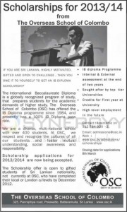 The Overseas School of Colombo – Scholarships for 2013/14