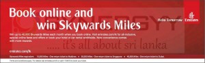 Book online and win Skywards Miles from Emirates
