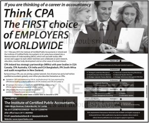Certified Public Accountants (Sri Lanka) Form February 2013 – Course Details and other Information