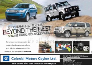 Land Rover all needs at one stop in Sri Lanka from Colonial Motors 