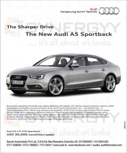 New Audi A5 Sport back for USD 30,000 in Sri Lanka