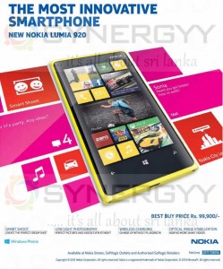 New Nokia Lumia 920 Price in Sri Lanka Rs. 99,900.00 – Updated March 2013