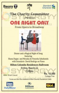 One Night Only from opera to Broadway on 22nd March 2013