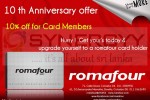 Romafour 10th Anniversary offer – March 2013