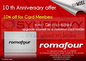 Romafour 10th Anniversary offer – March 2013