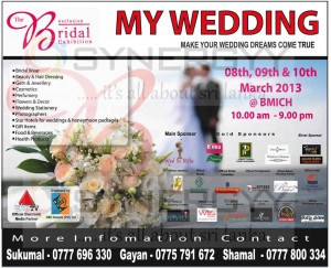 The Exclusive Bridal Exhibition My Wedding on 8th, 9th & 10th March 2013 at BMICH