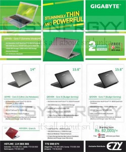 GIGABYTE Laptops in Srilanka Prices from Rs. 82,000.00 Onwards