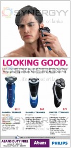 Abans Duty Free offer for Philips ShaverTrimmer from USD 60 Upwards – April 2013