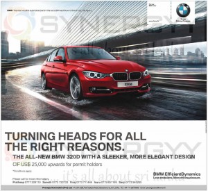 All New BMW 320d for USD 25,000.00 in Sri Lanka for Permit Holders