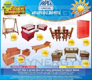 Arpico Furniture Sinhala &Tamil New Year (Avurudu) Sale – valid till 30th April 2013