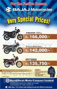 Bajaj Motorcycle Very Special Prices for this Sinhala & Tamil New Year 2013-04-09