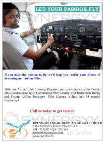 Be Professional Pilot within 18 Months in Sri Lanka from Openskies Flight Training Private Limited