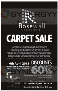 Carpet Sales – Discount up to 60% on 6th April 2013