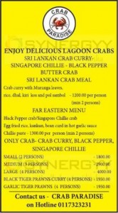 Crab paradise Special Promotions for the Sea food Lovers