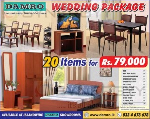 Damro Wedding Package for 20 Items for Rs. 79,000.00