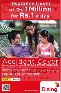 Dialog Insurance Cover for Million for Rs. 1.00