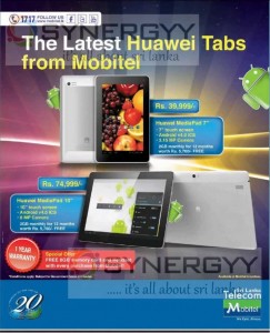 Huawei MediaPad 7” and Huawei MediaPad 10” Special Price for Mobitel in Sri Lanka – April 2013
