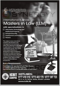 Master in Law (LLM) Degree Programme by ICBT, Sri Lanka