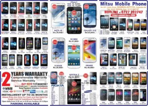 Mobile Phone Prices in Srilanka – April 2013 from Mitsu Mobile Phone