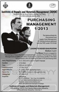 Purchasing Management Diploma Programme from Institute of supply and Materials Management