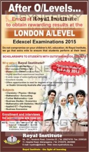 Royal Institute London AL 2015 Enrolment – Open Now