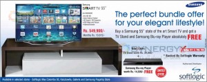 Samsung Smart TV 55” with Free Life Style  TV Stand and Blu-ray Player for Rs. 549,900.00