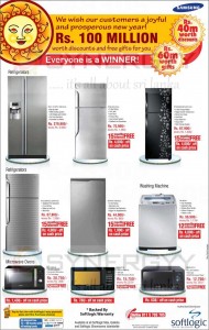 Samsung refrigerators, Washing Machine and Microwave Ovens Special promotions from Softlogic – April 2013