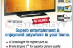 Sony 32” LED TV for Rs. 69,990.00 in Siedles – April 2013